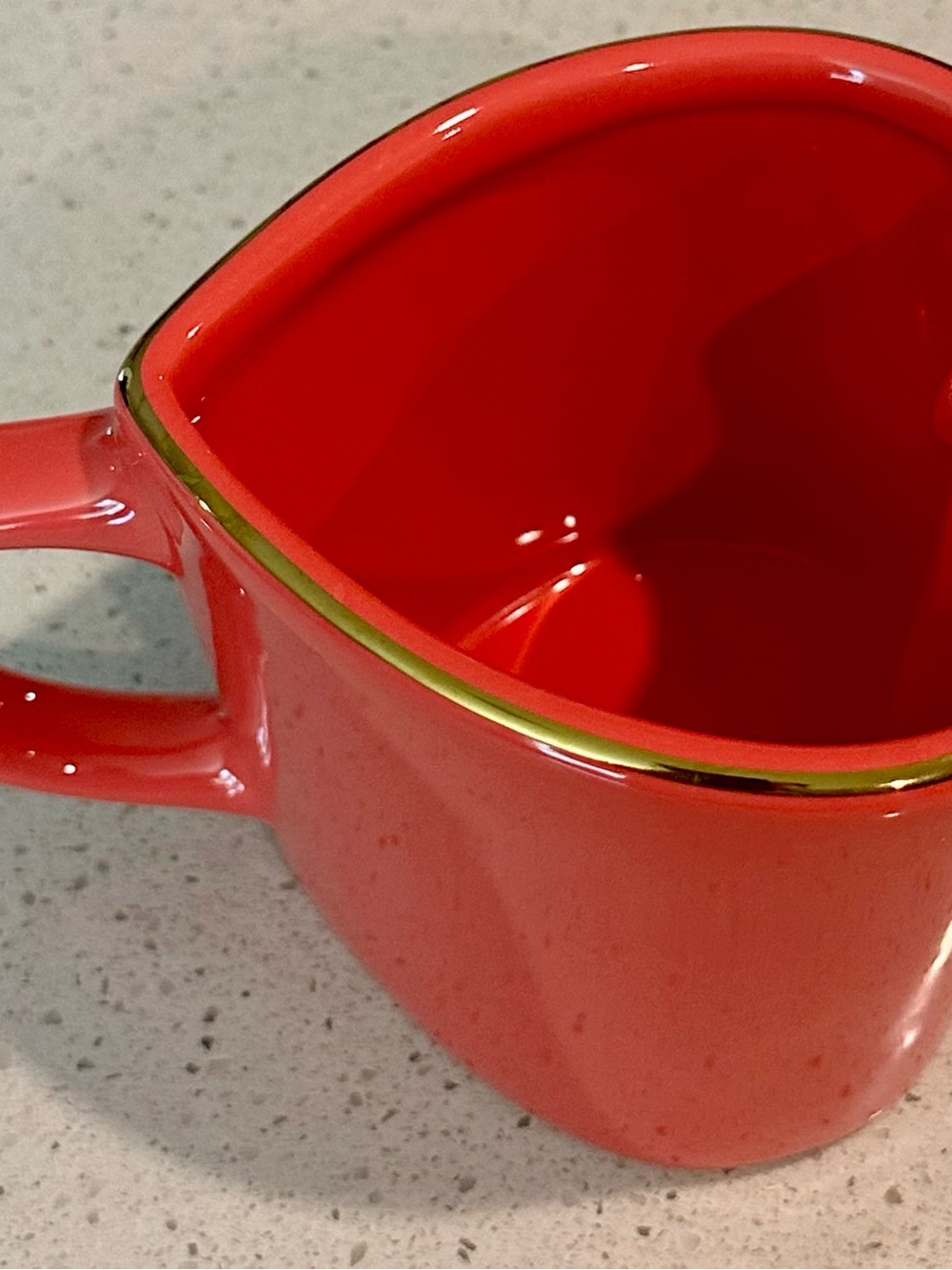 Threshold Red Ceramic Heart Mug with Gold Rim